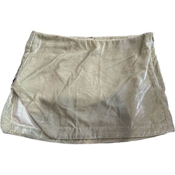 NWOT Free People Annalise Skirt Festival Velvet Rare Size 4 Morning Oat - Picture 2 of 6